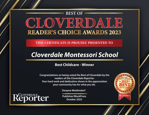 Readers' Choice Award 2023 certificate, Best Daycare Winner